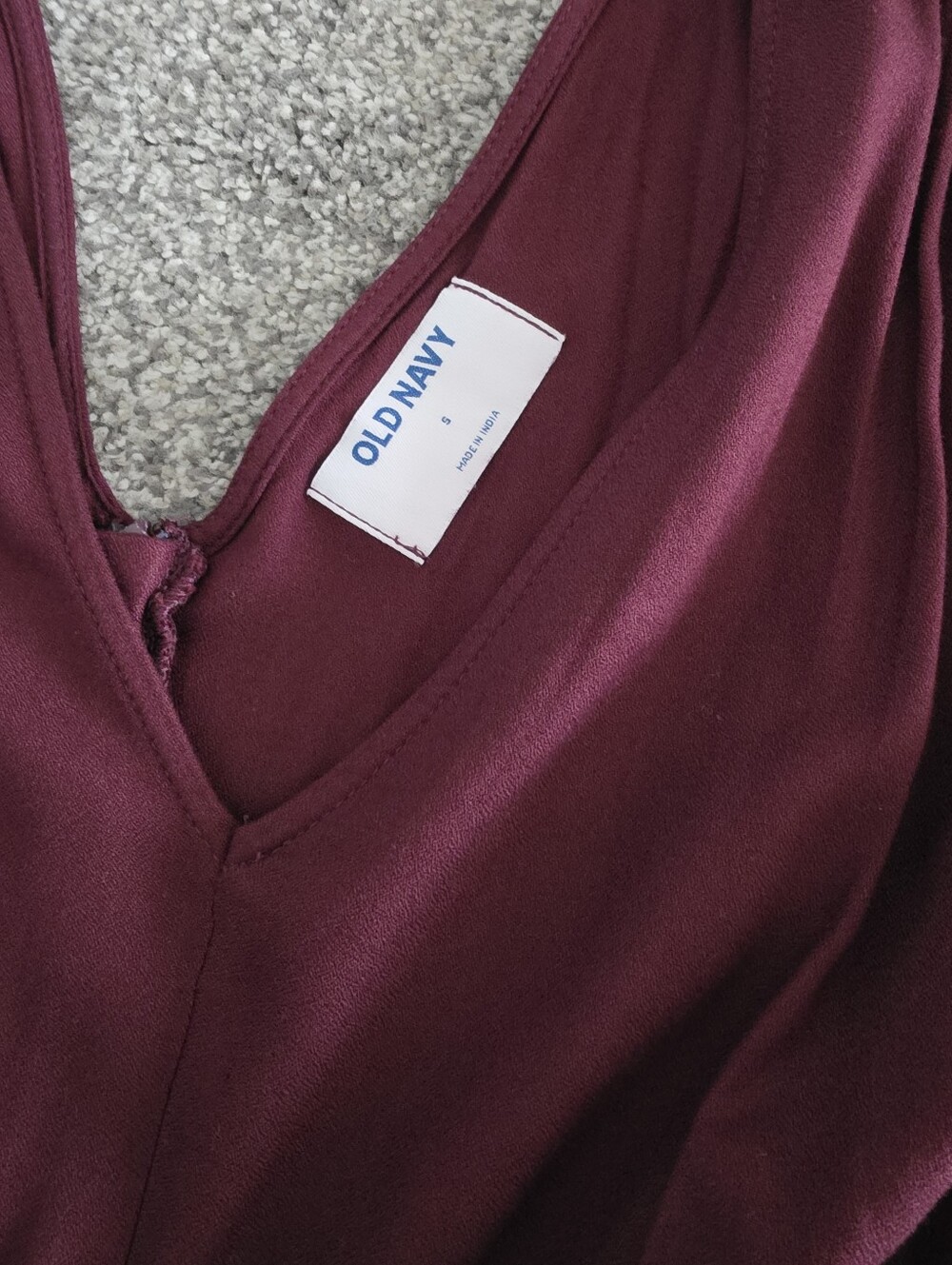 NWT! Old Navy Wine V-Neck Wide-Leg Jumpsuit - Picture 5 of 5